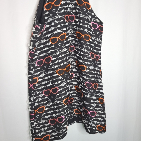 Hutch Anthropologie Black Sunglass Motif Embroidered Halter Neck Dress - Picture 7 of 11